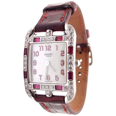 Vendesi Hermès Cape Cod White Gold Diamond Ruby Quartz